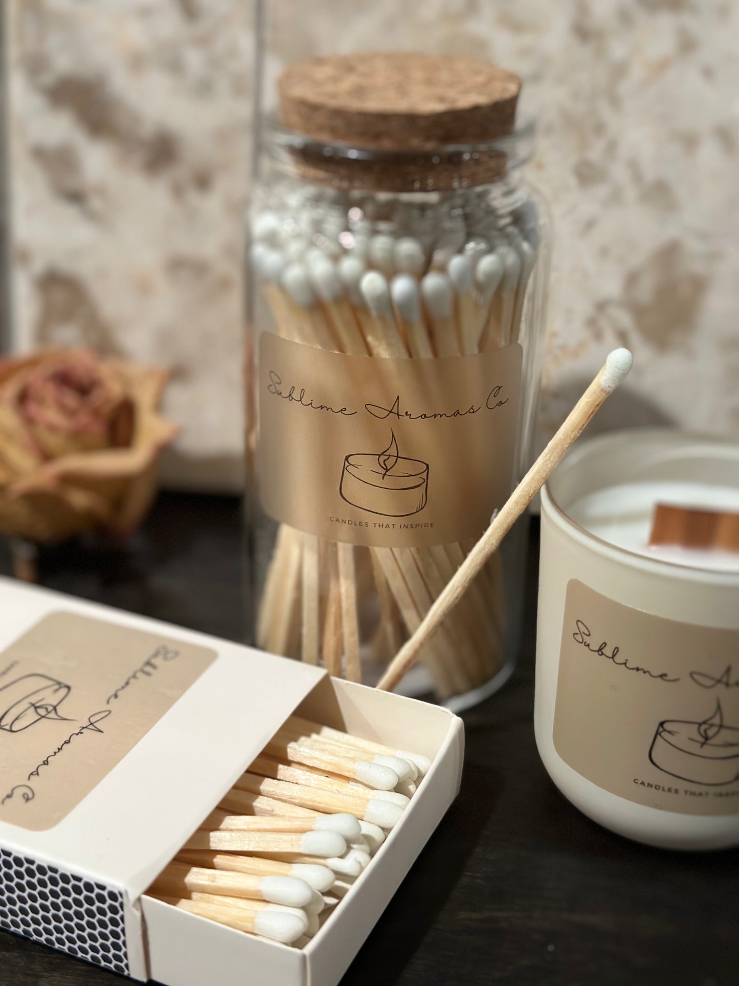 Wooden Matches with Jar